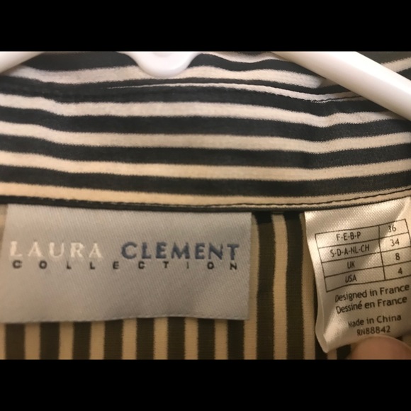 Laura Clement long sleeve striped shirt size 4 - Picture 2 of 3